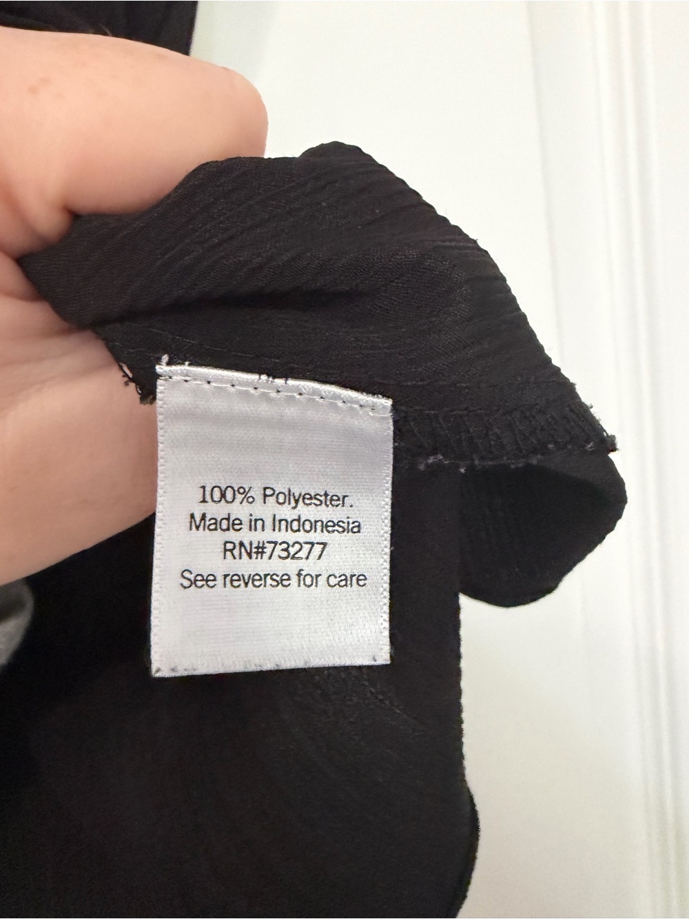 Nine West Black Short Sleeve Ruffled V-Neck Blouse - Picture 3 of 5